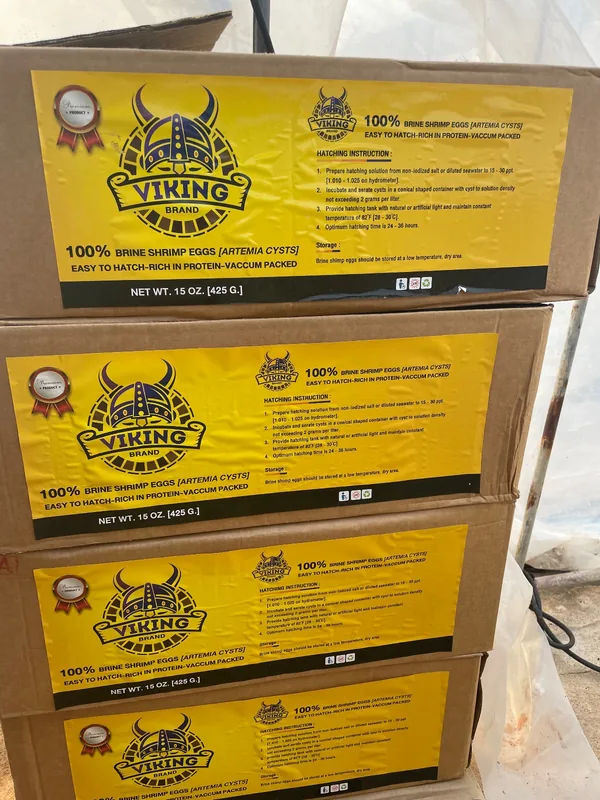 ลังไข่อาร์ทีเมียตรา Viking วางซ้อนกันในสต๊อกของร้าน